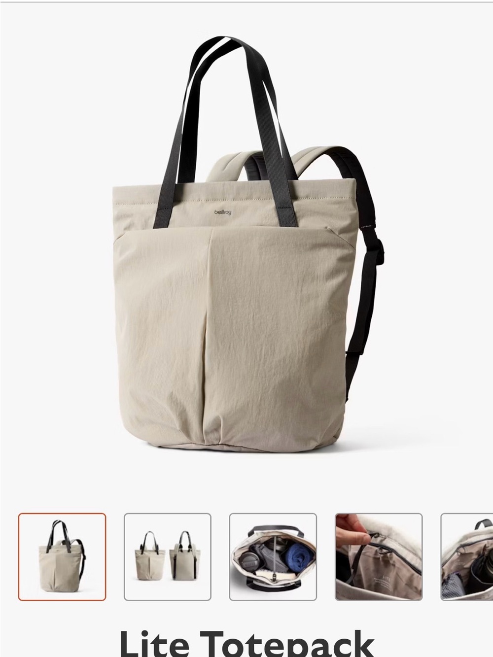 Bellroy Lite Totepak - tan / gray